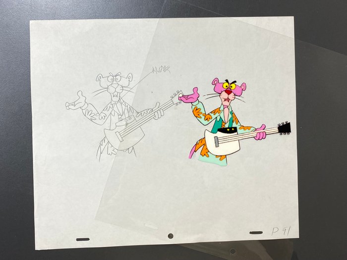 The Pink Panther Show (1970) - 1 Original Animation Cel og Tegning af The Pink Panther