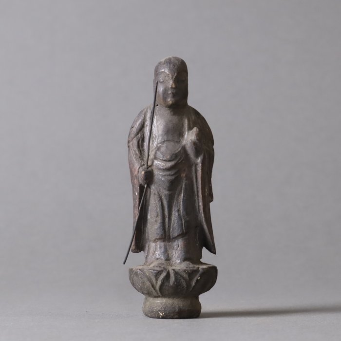 Miniature Statue of Jizo Bodhisattva - Skulptur - Træ - Japan - Edo periode  (Ingen mindstepris)