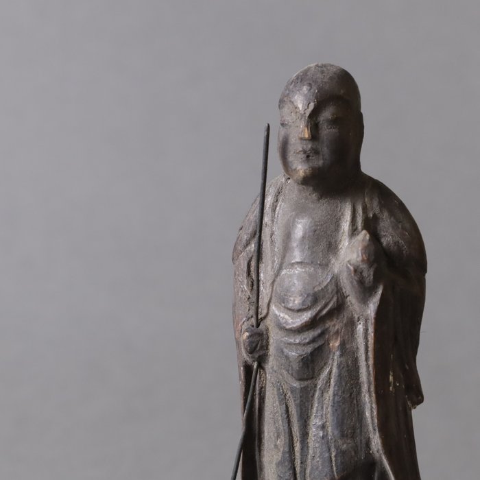 Miniature Statue of Jizo Bodhisattva - Skulptur - Træ - Japan - Edo periode  (Ingen mindstepris)