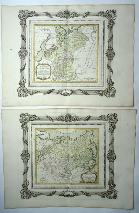 Europa - Rusland, de baltiske lande, Ukraine, Hviderusland, Kazachstan, Usbekistan, Japan, Korea...; L. C. Desnos / M. Brion - La Russie Européenne / Grande Tartarie et Isles du Japon - 1761-1780