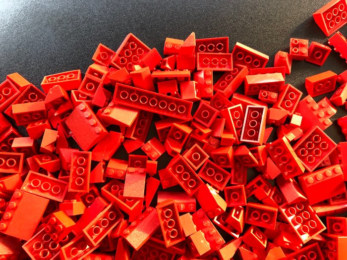 Lego - Geen serie - LEGO Partij van 1000 gram rode dakpannen