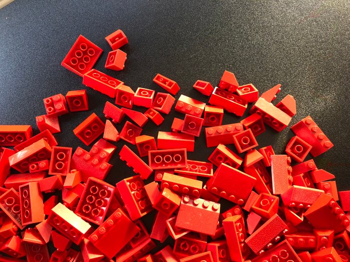 Lego - Geen serie - LEGO Partij van 1000 gram rode dakpannen