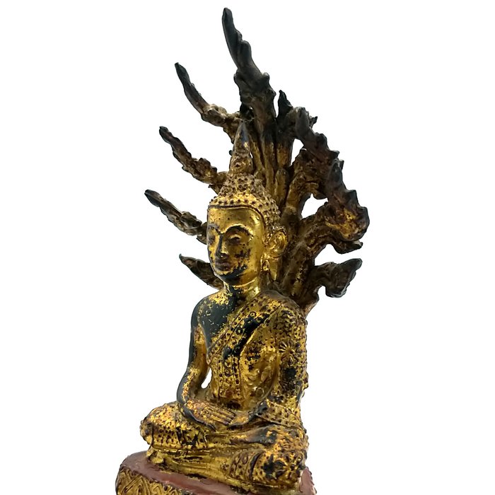 Rattanakosin Naga Buddha late 19th/early 20th century. - Skulptur - Thailand