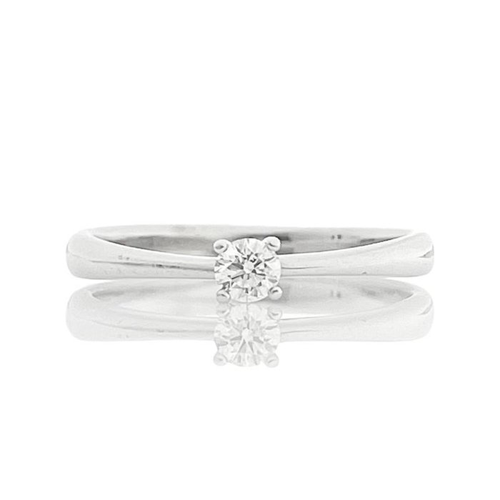 Ring - 18 kraat Hvidguld -  0.10ct. tw. Diamant (Natur)  - Diamantring