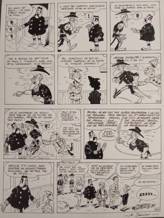 Janvier Michel - 1 Original page - Rantanplan T4 - Le Clown - 1993