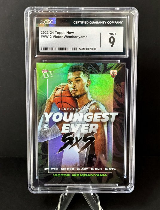 2023 Topps Now NBA Victor Wembanyama #VW2 Rookie 5x5 CGC 9 Graded card