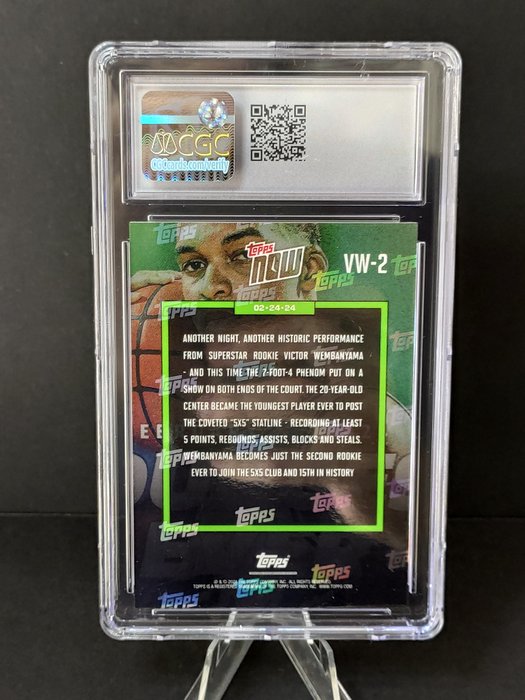 2023 Topps Now NBA Victor Wembanyama #VW2 Rookie 5x5 CGC 9 Graded card