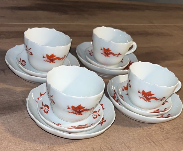 Meissen - Kaffekop (12) - Coffee cups set for 4 - Knogleporcelæn - 2. valg