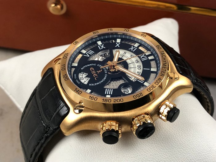 Ebel - 1911 BTR 18K Gold Skeleton Chronograph Automatic - 5139L72/1513514 - Mænd - 2011-nu