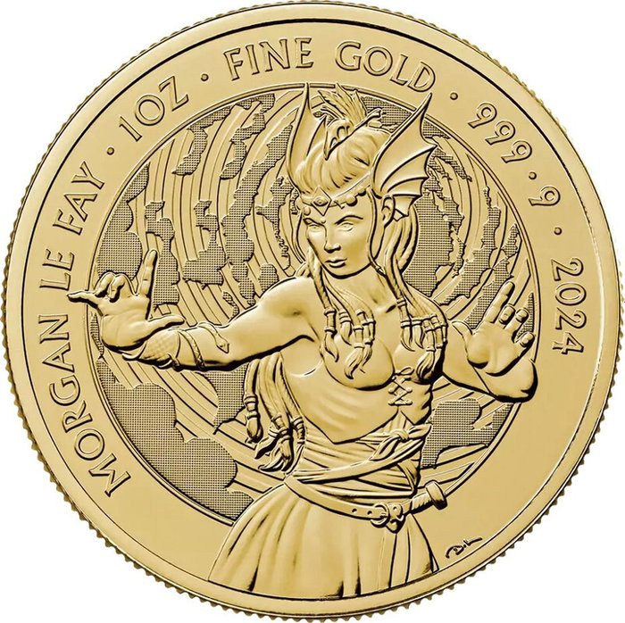 1 Troy Ounce - Guld 999 - 2024 - Myths and Legends - Morgan le Fay - Præget bar