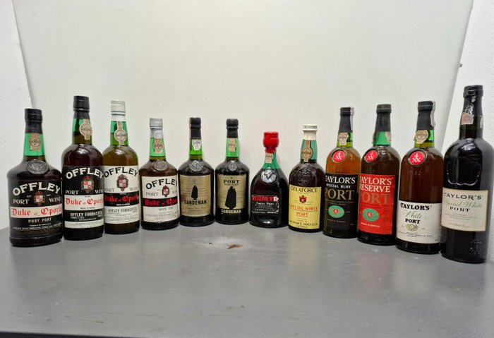 Mixed Port incl: Taylor's, Offley, Sandeman, C. Da Silva, Delaforce - Reserva, Ruby, Tawny, White -  Douro, Porto  - 12 Flasker (0,75 L)