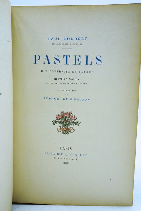 Paul Bourget, Alcide Robaudi  Adolphe Giraldon - Pastels. Dix portraits de femmes [n°3 sur papier Japon] - 1895