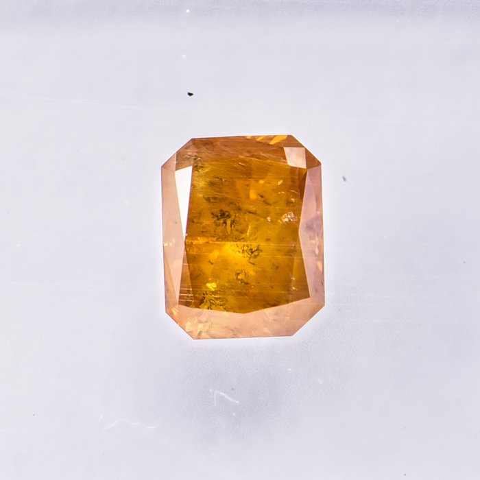 Ingen mindstepris - 1 pcs Diamant  (Naturfarvet)  - 0.41 ct - Radiant - Fancy vivid Gullig Orange - I3 - International Gemological Institute (IGI)