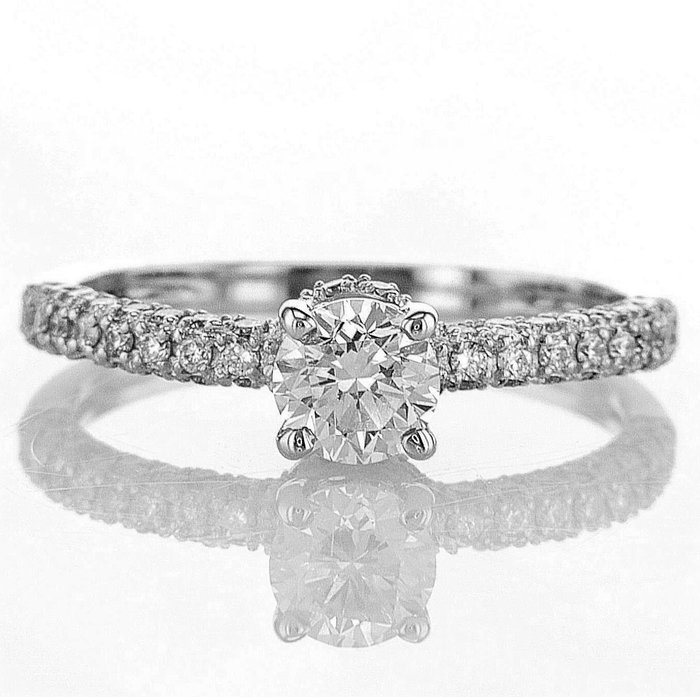 Ring - 14 karat Hvidguld -  110ct tw Diamant (Natur) - Diamant