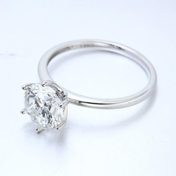 Ingen mindstepris - Ring - 14 karat Hvidguld -  2.01ct. tw. Diamant (Laboratoriedyrket) - IDEAL EXEX F VS1 INGEN