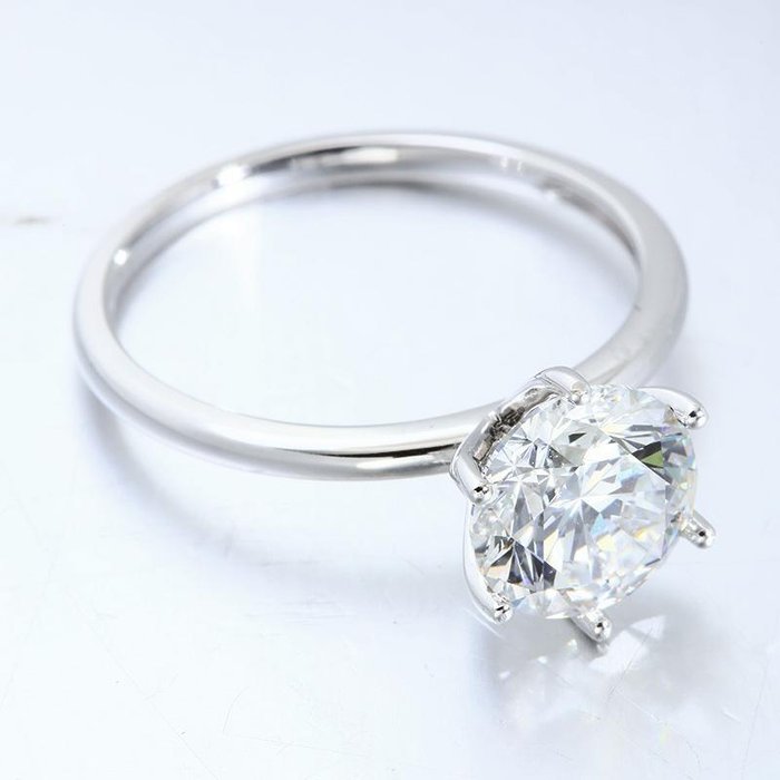 Ingen mindstepris - Ring - 14 karat Hvidguld -  2.01ct. tw. Diamant (Laboratoriedyrket) - IDEAL EXEX F VS1 INGEN