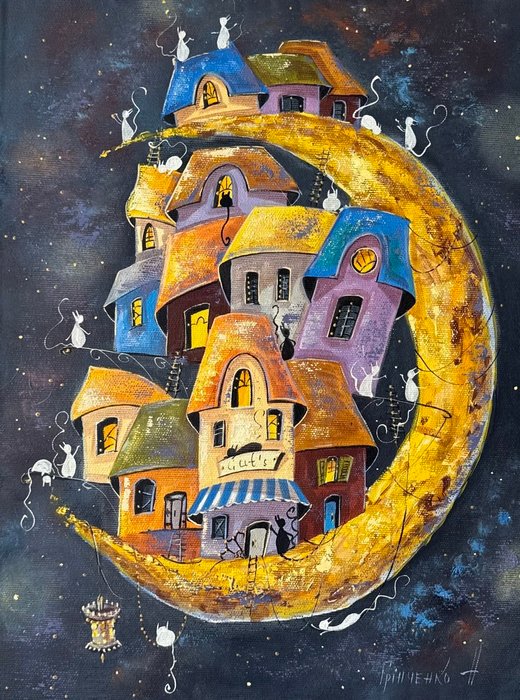 Nataly Grinchenko (XX-XXI) - Cats town on a moon