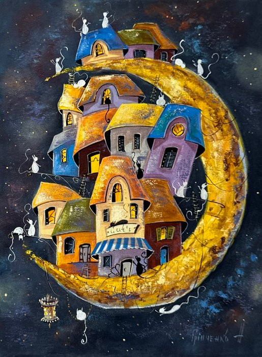 Nataly Grinchenko (XX-XXI) - Cats town on a moon