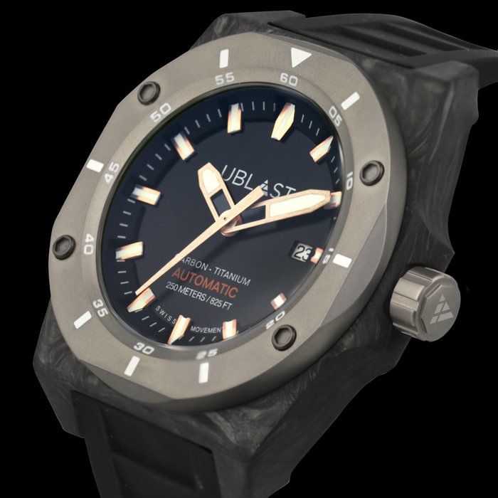 Ublast - " NO RESERVE PRICE " Fusion Carbon  Titanium - UBFSN47BKG - Automatic Swiss MOVT - 25 ATM - Ingen mindstepris - Mænd - Ny