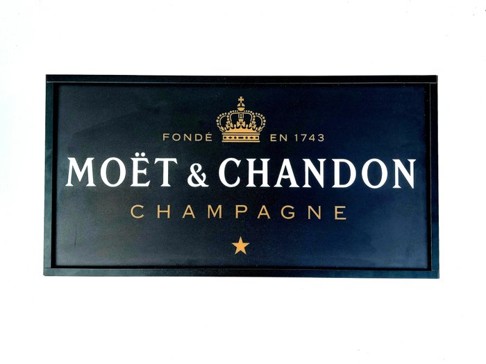 Moët  Chandon champagne - Lysskilt - Moët  Chandon- lysende reklameskilt - Plast