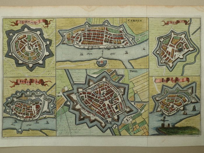 Holland - Oldenzaal / Kampen / Steenwijk / Deventer / Swol / Hasselt; L. van de Bosch - Oldenseel (...) - 1675