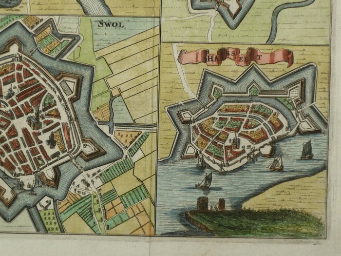 Holland - Oldenzaal / Kampen / Steenwijk / Deventer / Swol / Hasselt; L. van de Bosch - Oldenseel (...) - 1675