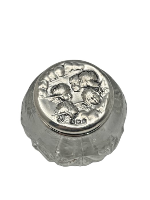 Sterling Silver and Crystal Dresser JAR Box by Boots Pure Drug Co. Circa 1900 - Krukke - .950 sølv