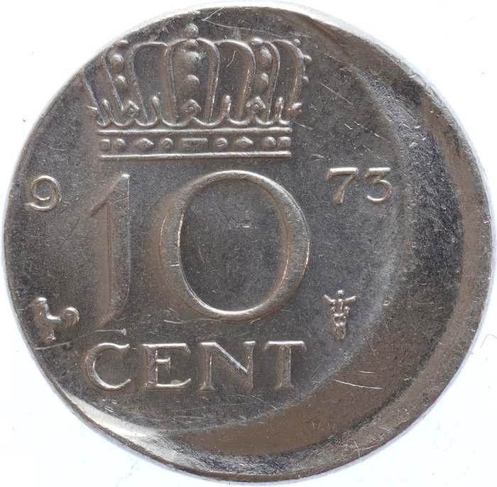 Holland 10 Cents 1973 Misslag  (Ingen mindstepris)