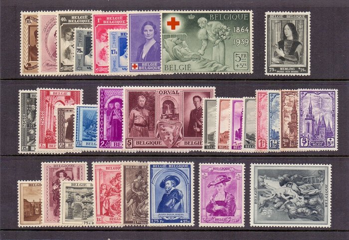 Belgien 1939 - Komplet bind med Rubenshuis og 3. Orval - OBP/COB 496/526