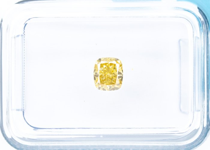 Ingen mindstepris - 1 pcs Diamant  (Naturfarvet)  - 0.52 ct - Pude - Fancy intense Grålig Gul - SI1 - International Gemological Institute (IGI)