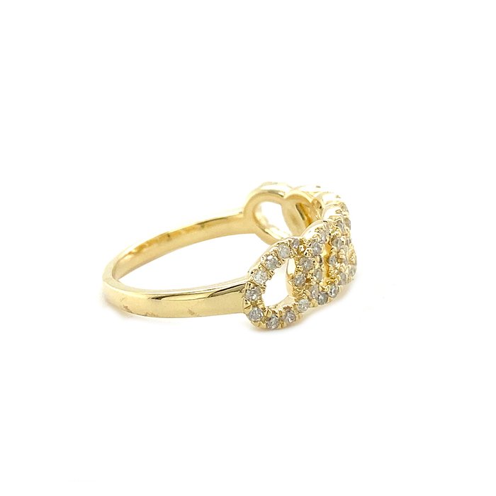 Ingen mindstepris - Ring - 14 karat Gulguld -  0.37ct. tw. Diamant (Natur)