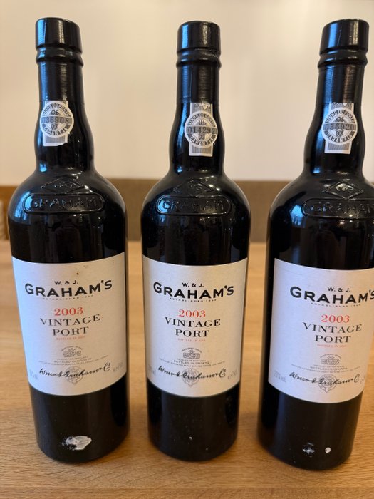 2003 Graham‘s - Vintage Port -  Douro  - 3 Flasker (0,75 L)