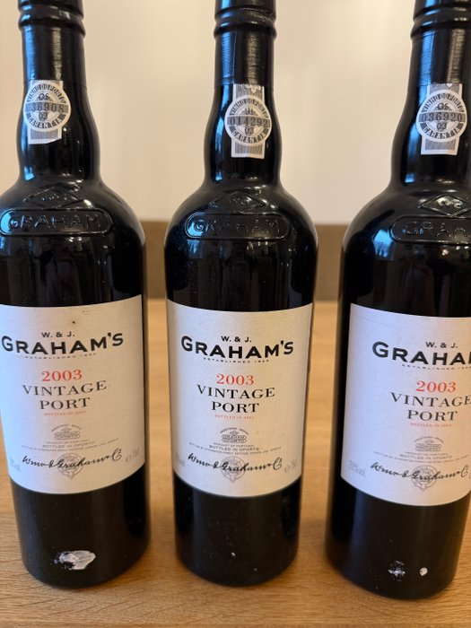 2003 Graham‘s - Vintage Port -  Douro  - 3 Flasker (0,75 L)