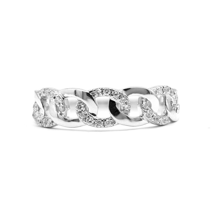 Ring - 14 karat Hvidguld -  015ct tw Diamant  (Natur)