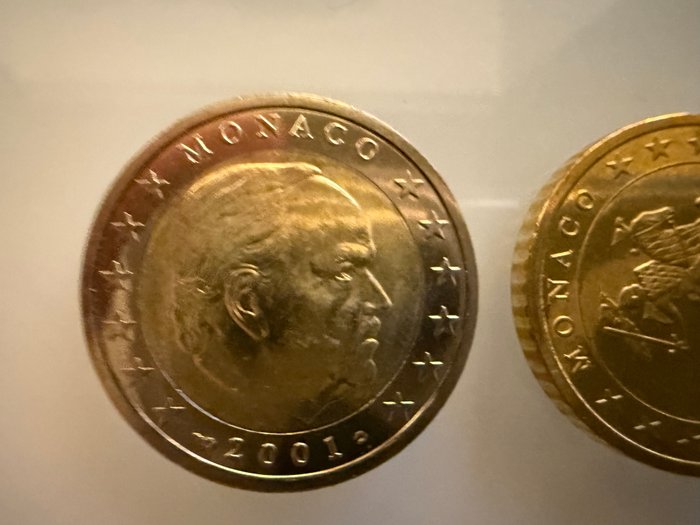 Monaco. Series 1 Cent - 2 Euro 2001  (Ingen mindstepris)