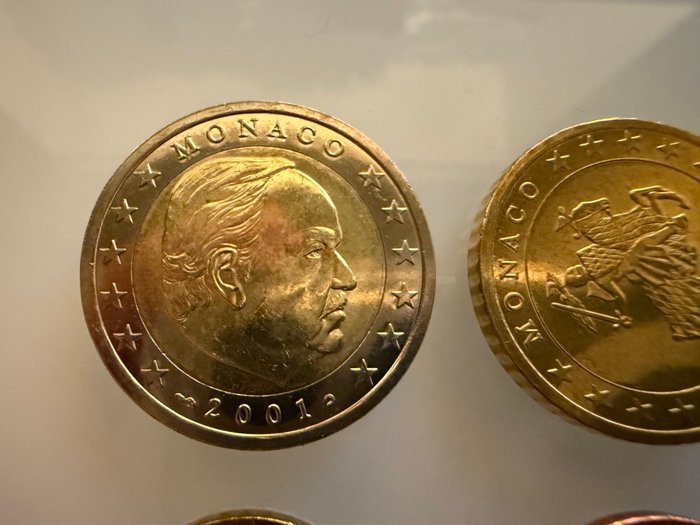 Monaco. Series 1 Cent - 2 Euro 2001  (Ingen mindstepris)