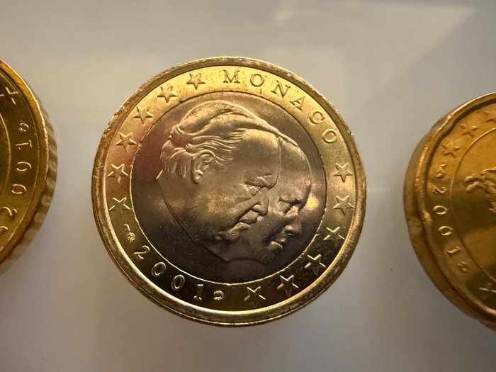 Monaco. Series 1 Cent - 2 Euro 2001  (Ingen mindstepris)