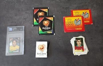 Panini - Euro 2000/04 - Graded UGS 7 EC Zlatan Rookie + 4 Sealed packs + 95 Loose stickers