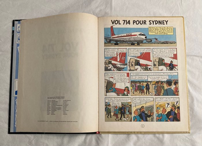 Tintin T22 - Vol 714 pour Sydney (B37) - 1er Tirage - C - 1 Album - Første udgave/1968