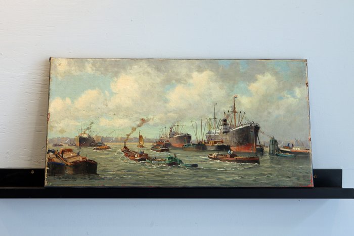 G,J A Wagemans (1879-1955) - Maas panorama.