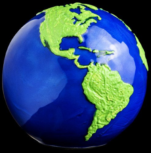 Barbados. 5 Dollars 2022 Blue Marble Green Planet Earth 3D Planet, 3 Oz (.999)