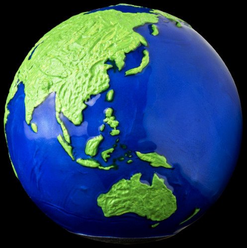 Barbados. 5 Dollars 2022 Blue Marble Green Planet Earth 3D Planet, 3 Oz (.999)