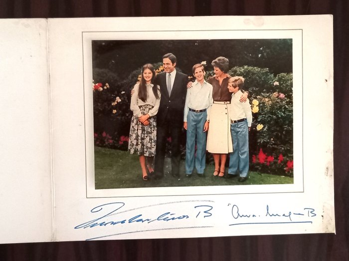 King Constantine II of Greece - Signed, Queen Anne Marie, 2 Royal Photo Cards, Greek Royalty - 1981