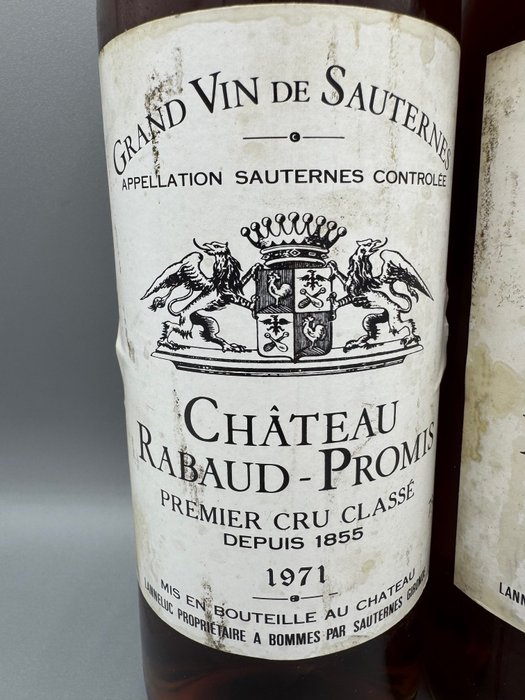 1971 Château Rabaud Promis - Sauternes 1er Grand Cru Classé - 2 Flasker (0,75 L)