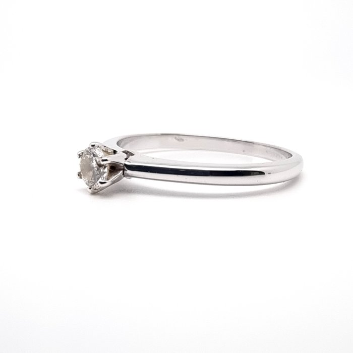 Ring - 18 kraat Hvidguld Diamant (Natur)