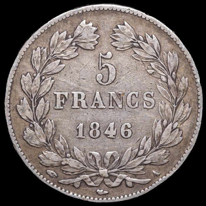 Frankrig. Ludvig-Filip 1. (1830-1848). 5 Francs 1836-B y 1846-A (2 monedas)  (Ingen mindstepris)