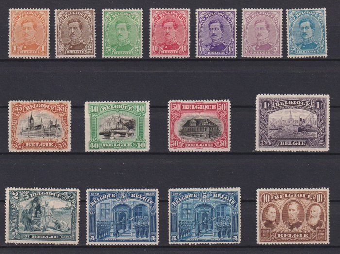 Belgien 1915/1915 - King Albert-serien - cob 135/149