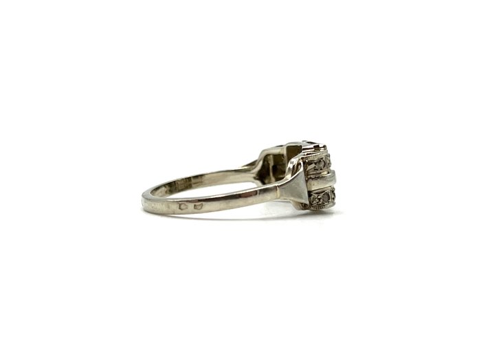 Ingen mindstepris - Ring - 18 kraat Hvidguld, Platin -  0.05ct. tw. Diamant (Natur)