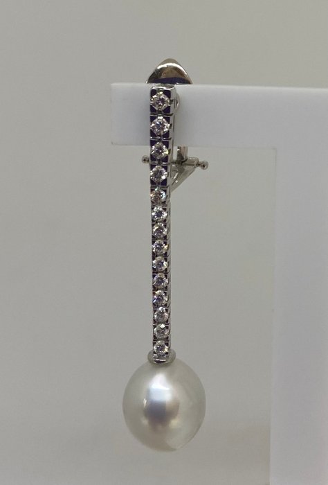 Øreringe SouthSea Drop Pearls - Hvidguld 18K -  0.84ct. tw. Diamant (Natur)