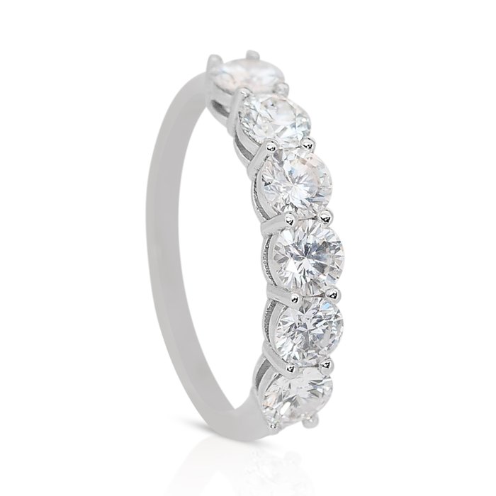 Ring - 18 kraat Hvidguld -  176ct tw Diamant (Natur)